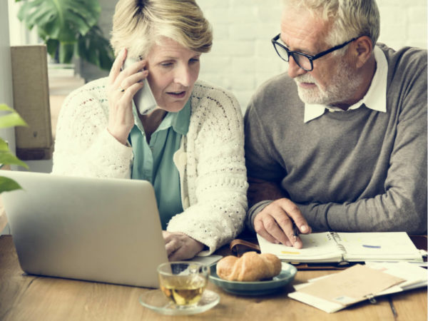 Buffalo – Set an Appointment (1) A senior couple calling to get a quote for health insurance and Medicare